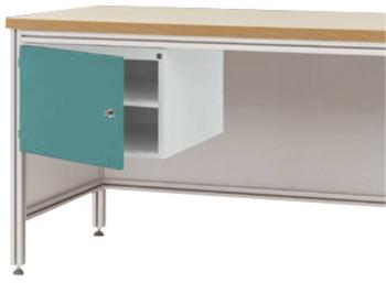 Manuflex ZB4723.5021  Spodná konštrukcia krytu pre pracovné stoly ALU, využiteľná výška 300 mm s pántom dverí vľavo, pre