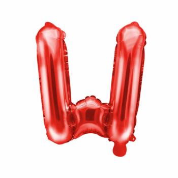 PartyDeco Fóliový balón Mini - Písmeno W 35 cm červený