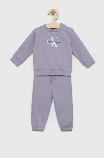 Detská súprava Calvin Klein Jeans fialová farba