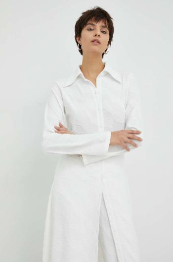 Šaty Résumé biela farba, maxi, rovný strih