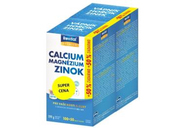 Revital Calcium + Magnézium + Zinok + vitamíny D3 a K1, 2 x 150 tabliet