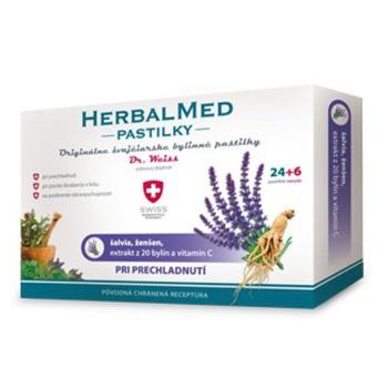 HerbalMed pastilky Dr. Weiss Šalvia + ženš. vit. C 24 + 6