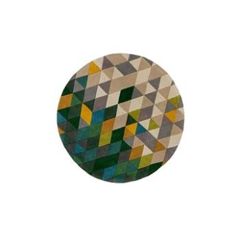 Ručne všívaný kusový koberec Illusion Prism Green / Multi kruh 160 × 160 (priemer) cm (308389-144188)