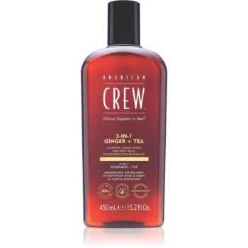 American Crew 3 in 1 Ginger + Tea 3 v 1 šampón, kondicionér a sprchový gél pre mužov 450 ml