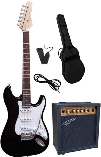 Vision Guitar VG 15 sada elektrickej gitary  čierna vr. púzdra, vr. zosilňovača