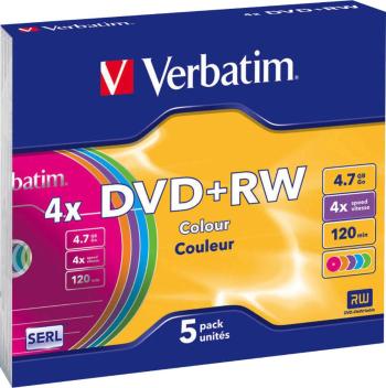 Verbatim 43297 DVD+RW 4.7 GB 5 ks SlimCase farebné