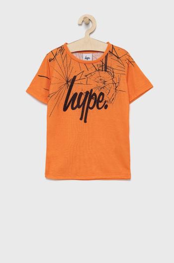 Detské tričko Hype oranžová farba, vzorované