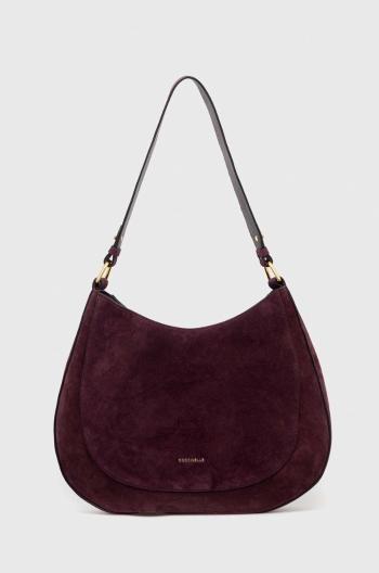 Semišová kabelka Coccinelle fialová farba