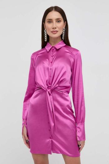 Šaty Patrizia Pepe fialová farba, mini, rovný strih