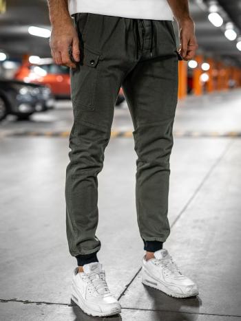 Zielone spodnie joggery męskie Bolf B11103