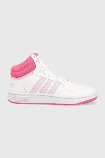 Detské tenisky adidas Originals HOOPS MID 3.0 K biela farba