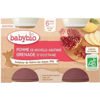 BABYBIO Jablko s granátovým jabĺčkom 2 x 130 g