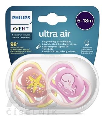 AVENT CUMLÍK 6-18M Ultra air pastel, dievča na utišovanie, silikón (inov.2021) 1x2 ks