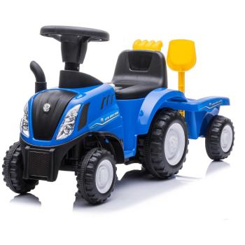 Baby Mix traktor s vlečkou a náradim New Holland modré