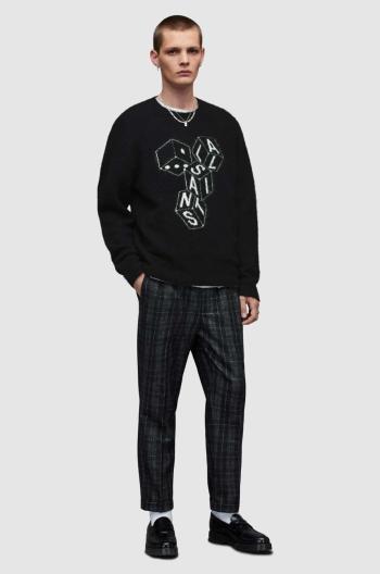 Vlnený sveter AllSaints pánsky, čierna farba