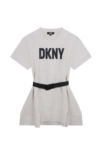 Dievčenské šaty Dkny biela farba, mini, oversize