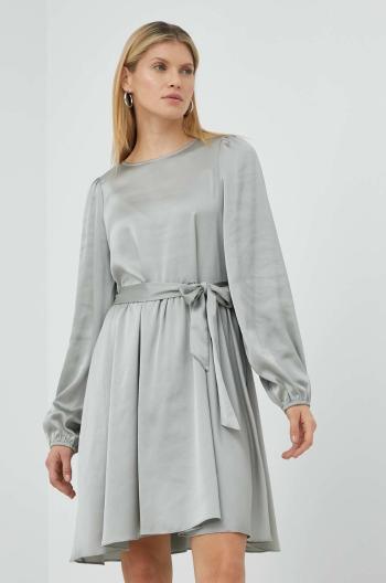 Šaty Bruuns Bazaar šedá farba, mini, áčkový strih