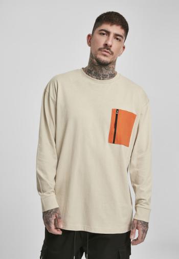 Urban Classics Boxy Big Contrast Pocket LS concrete - S