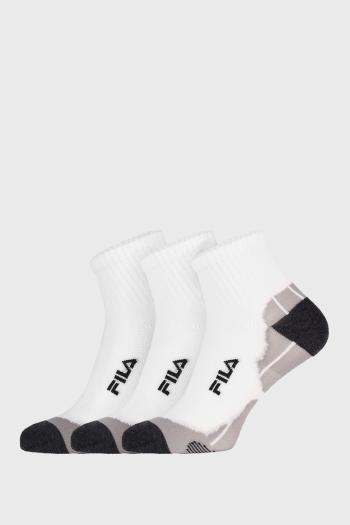 3 PACK bielych ponožiek FILA Multisport