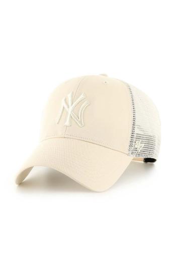 Šiltovka 47 brand MLB New York Yankees béžová farba, s nášivkou, B-BRANS17CTP-NT