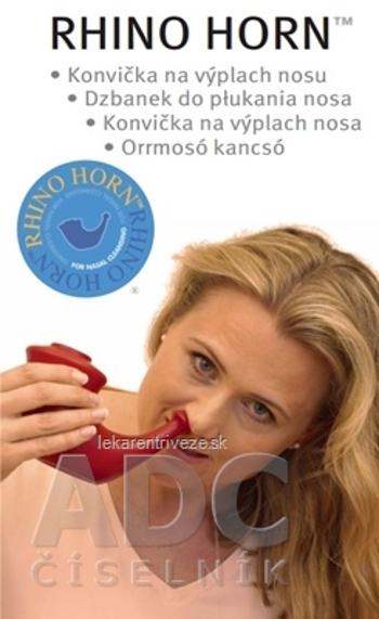 RHINO HORN Konvička na výplach nosa červená, s odmerkou na soľ (7090001498251) 1x1 ks