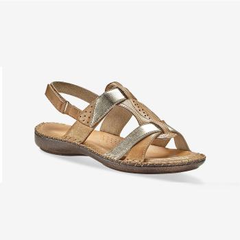Blancheporte Dvojfarebné kožené sandále béžová/zlatá 36