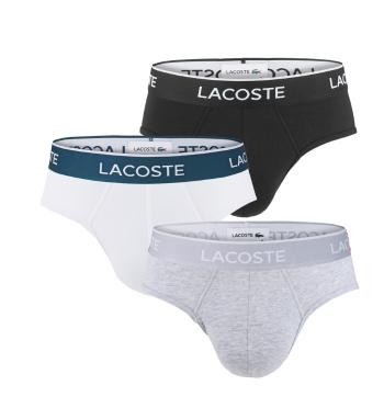 LACOSTE - 3PACK slipy Lacoste ultra comfortable stretch cotton black, white, gray -XL (99 - 107 cm)