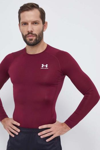 Tréningové tričko s dlhým rukávom Under Armour bordová farba, jednofarebný, 1361524