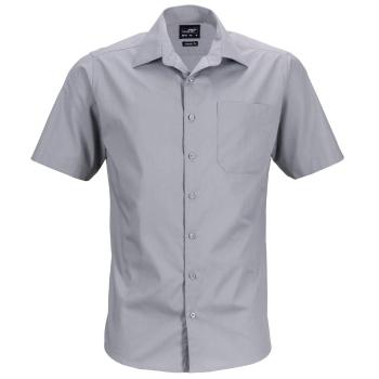 James & Nicholson Pánska košeľa s krátkym rukávom JN644 - Oceľová | XXL