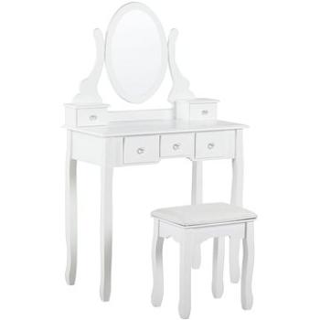 BELIANI s guľatým zrkadlom a stoličkou biela GALAXIE (beliani_318115)