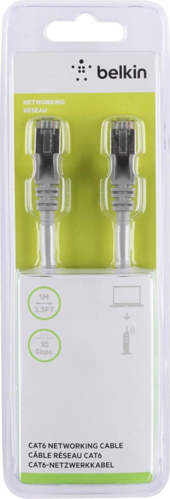 Belkin A3L981BT01M-H-S RJ45 sieťové káble, prepojovacie káble CAT 6 S/FTP 1.00 m sivá s ochranou 1 ks