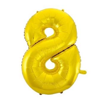 Balón fóliový číslica zlatá – gold 102 cm – 8 (8435102305296)