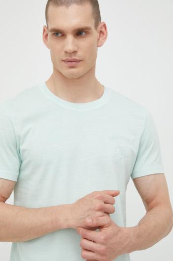 Bavlnené tričko Tom Tailor tyrkysová farba, s potlačou