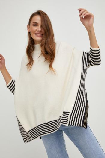 Vlnený sveter Answear Lab dámsky, béžová farba, s polorolákom