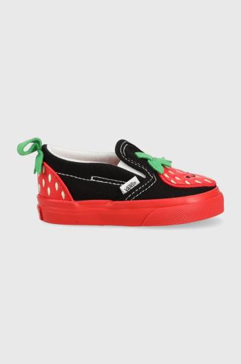 Detské tenisky Vans Slip On V Berry DRDBL čierna farba