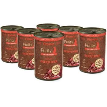 Fitmin Purity Konzerva hovädzie s pečienkou pre psov 6× 400 g (18595237018847)