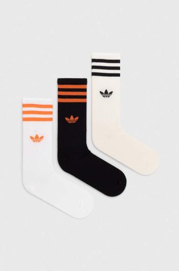 Ponožky adidas Originals 3-pak biela farba