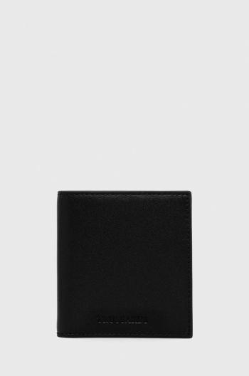 Kožená peňaženka Trussardi pánsky, čierna farba