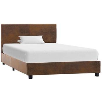 Rám postele hnedý umelá brúsená koža 90 × 200 cm (284780)