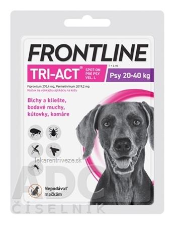 FRONTLINE TRI-ACT Spot-On pre psy L sol (na kožu, psy 20-40 kg) 1x4 ml