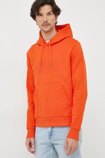 Mikina Calvin Klein pánska, oranžová farba, jednofarebná