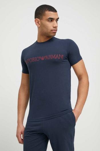 Pyžamo Emporio Armani Underwear pánska, tmavomodrá farba, vzorovaná