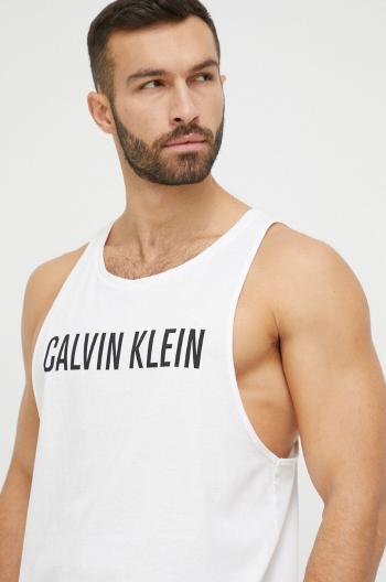 Bavlnené tričko Calvin Klein biela farba