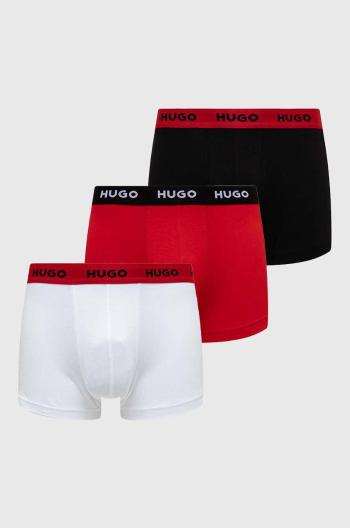 Boxerky HUGO 3-pak pánske,červená farba,50469766