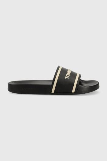 Šľapky Tommy Jeans TJM POOL SLIDE pánske, čierna farba, EM0EM01229