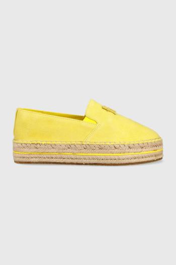 Semišové espadrilky Tommy Hilfiger TH SUEDE FLATFORM ESPADRILLE biela farba, na platforme, FW0FW07069