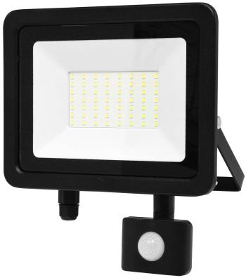 Ecolite Čierny LED reflektor 50W s pohybovym čidlom RLED48WL-50W/PIR