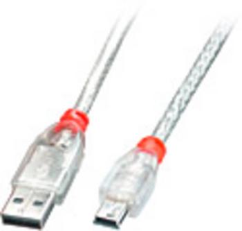 LINDY #####USB-Kabel USB 2.0 #####USB-A Stecker, #####USB-Mini-B Stecker 5.00 m priehľadná
