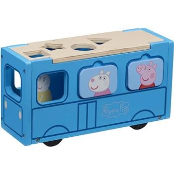 Prasiatko Peppa drevený autobus vkladačka (5029736072223)