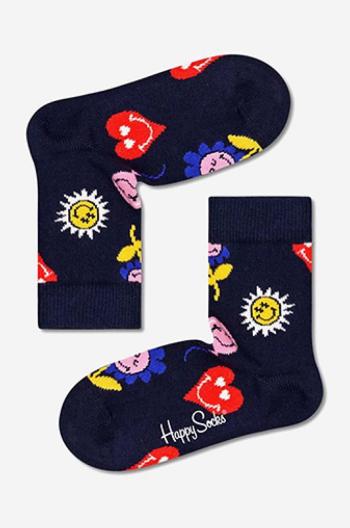 Detské ponožky Happy Socks x Smiley SmileyWorld tmavomodrá farba, KSMY01-6500